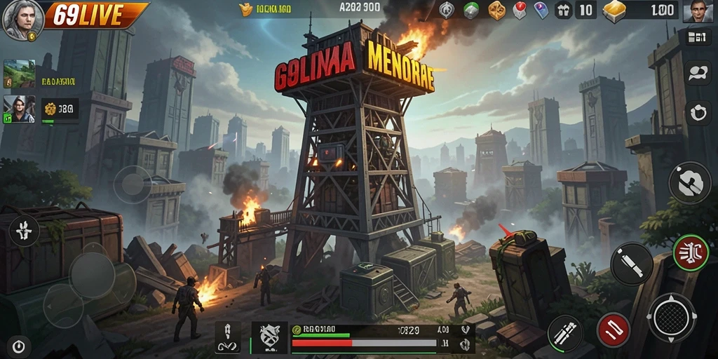 Tampilan gameplay Tower Defense yang mendebarkan di 69LIVE.