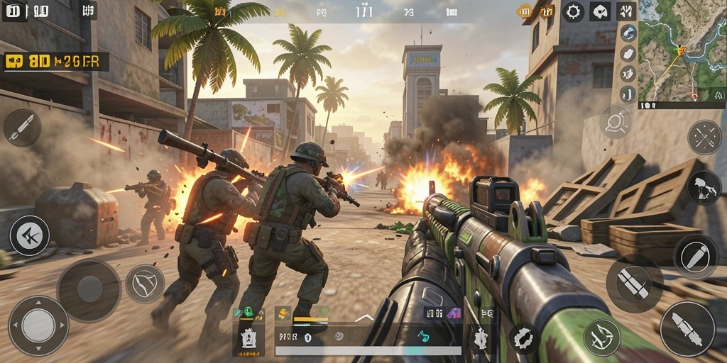 Gameplay seru membidik musuh dalam 8ID.