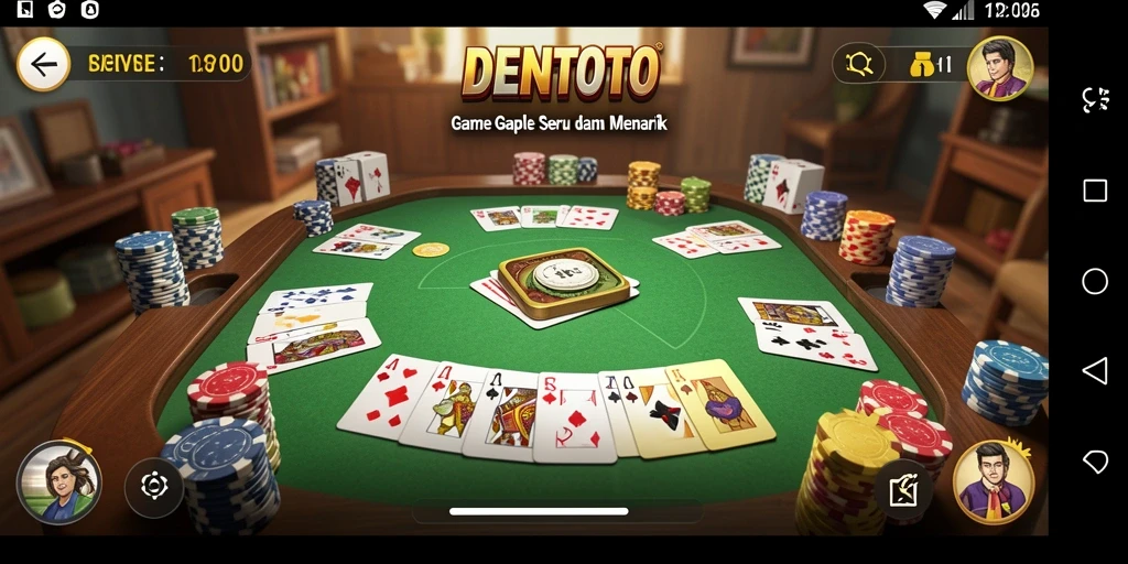 Tampilan gameplay Gaple yang seru dan menegangkan di DENTOTO.