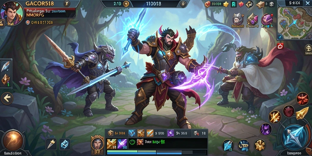 Screenshot utama GACOR518 menampilkan aksi gameplay petualangan MMORPG.