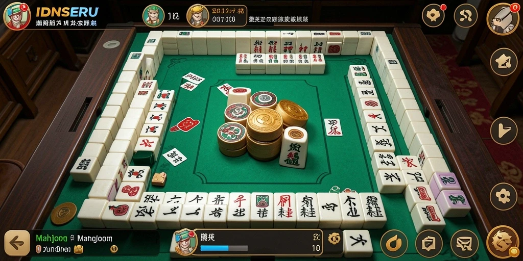 Screenshot utama IDNSERU menampilkan momen seru dalam permainan Mahjong.