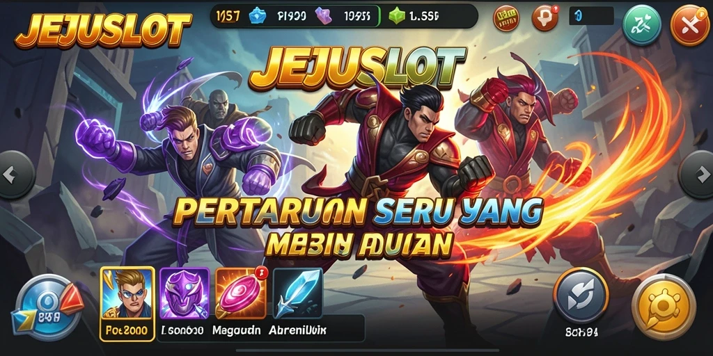 Tampilan dinamis dan aksi pertarungan seru di JEJUSLOT.
