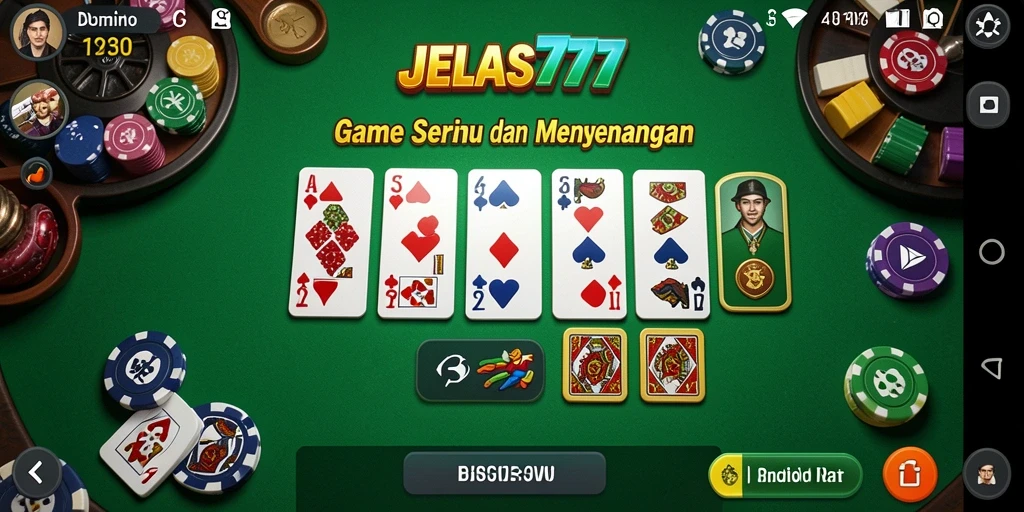 Screenshot gameplay seru JELAS777 saat bermain Domino.