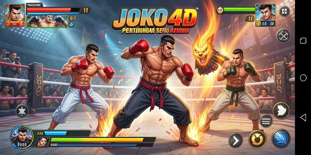 Tangkapan layar dari gameplay JOKO4D yang menampilkan duel sengit.