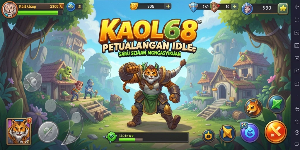 Screenshot gameplay KAOL68 yang menunjukkan karakter dan fitur Idle.