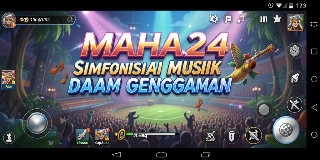 Tampilan gameplay MAHA24 dengan berbagai lagu menarik dan interaksi pengguna.