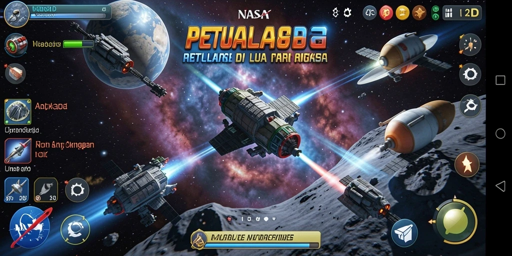 Tampilan seru gameplay Arcade NASA4D yang memukau.