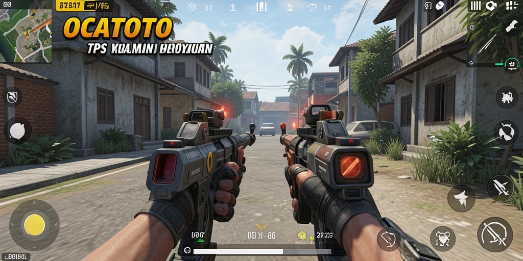 Tampilan gameplay OCATOTO dengan pertempuran seru dan karakter yang beragam.