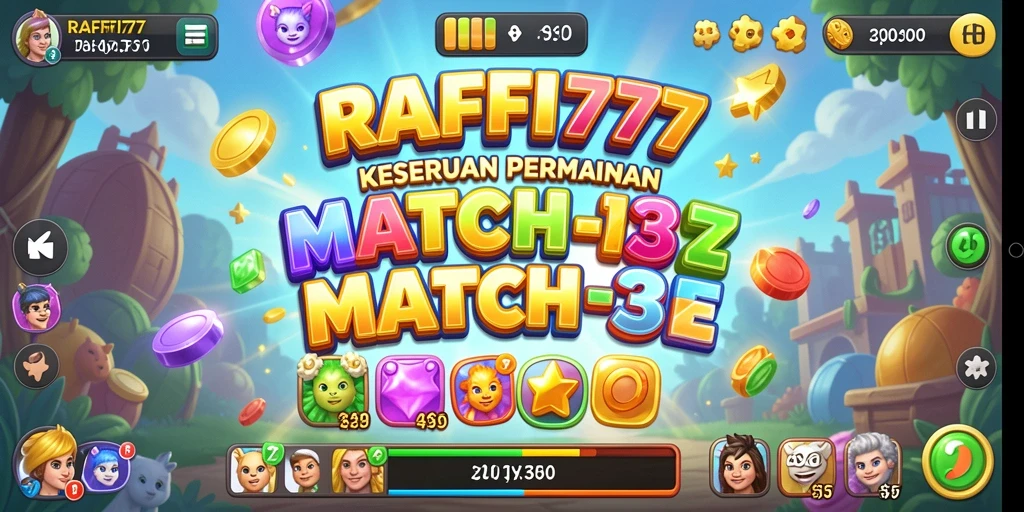 Tampilan gameplay RAFFI777 yang menyenangkan dan penuh warna saat mencocokkan blok.