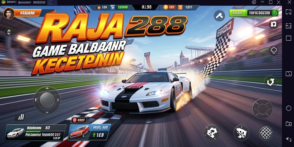 Tampilan gameplay seru dalam balapan di RAJA288.