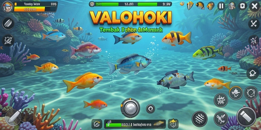 Gameplay seru VALOHOKI dengan banyak ikan untuk ditangkap.