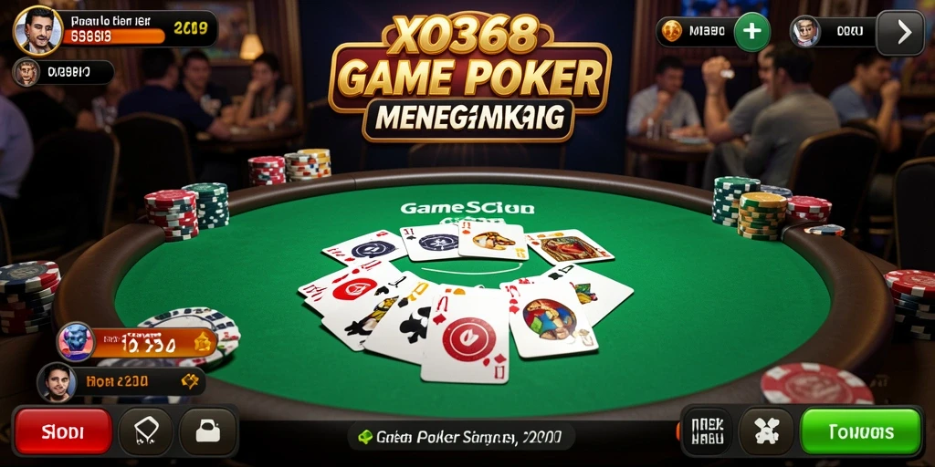 Tampilan gameplay seru dalam aplikasi Poker XO368.